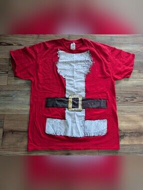 Dec 25th‎ Santa Clause Christmas Holiday Costume Short Sleeve Graphic T-Shirt XL